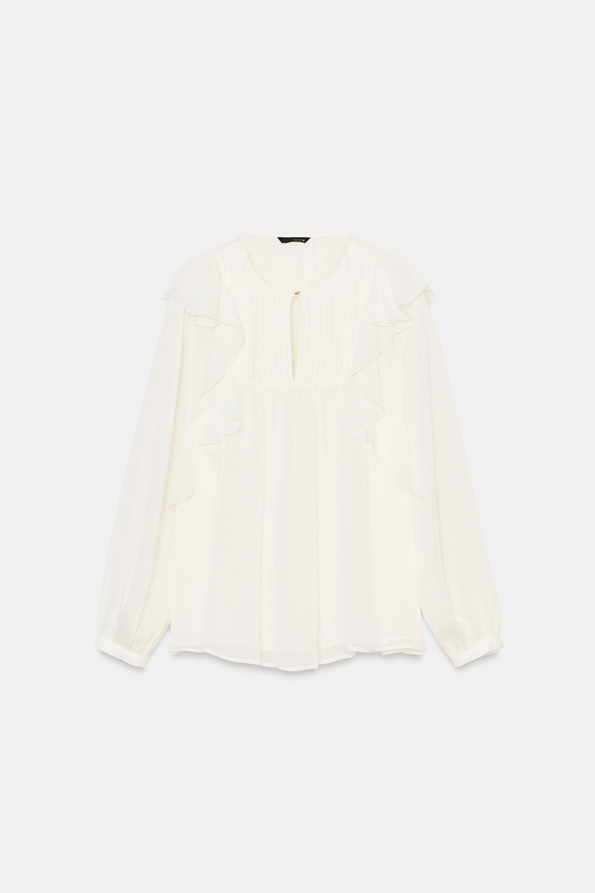 RUFFLED PIN TUCK BLOUSE